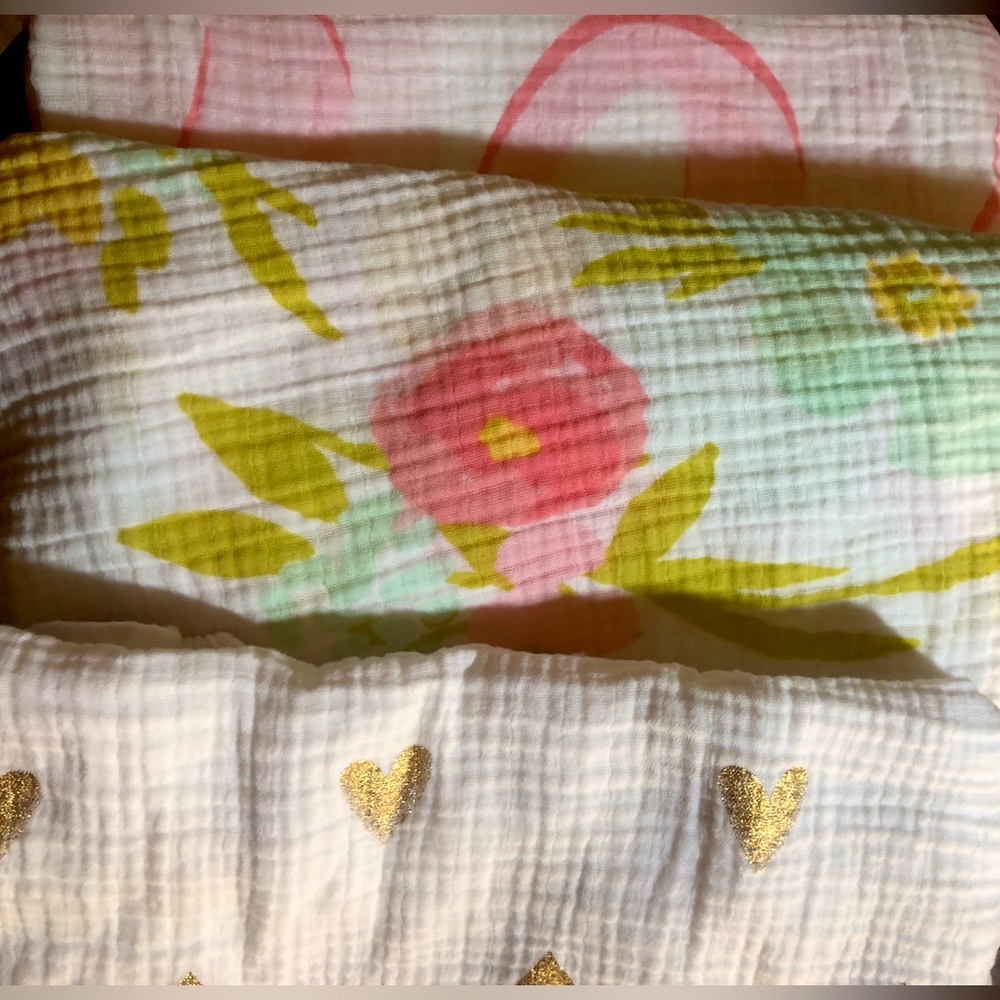 Cloud Island muslin swaddle baby blankets